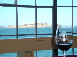 Alcatraz, as seen from the Family Winemakers of California Tasting in San Francisco