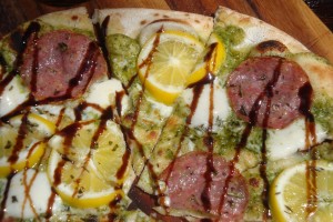 Salami and Meyer Lemon Pizza from Napa Valley Crust