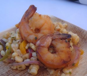 Grilled Prawns with White Corn